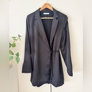 ✨ 12th Tribe Black Satin Wrap Dress ✨